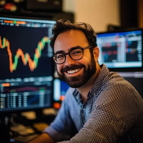 Smiling financial analyst portrait